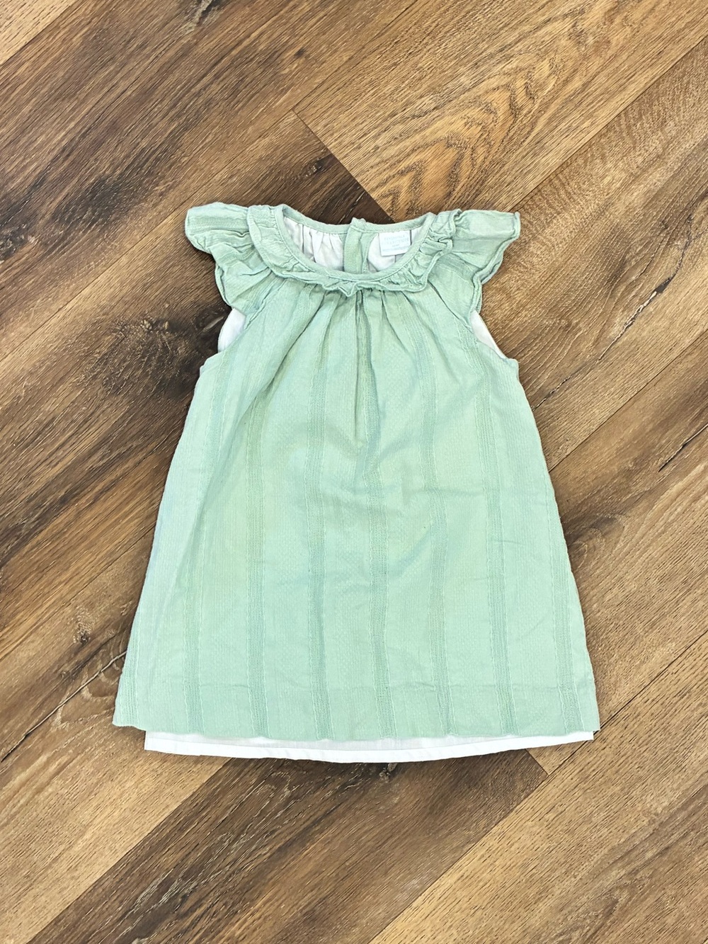Edgehill Collection Muted Green Dress Flutter Summer Fall Outfit Cotton 18m